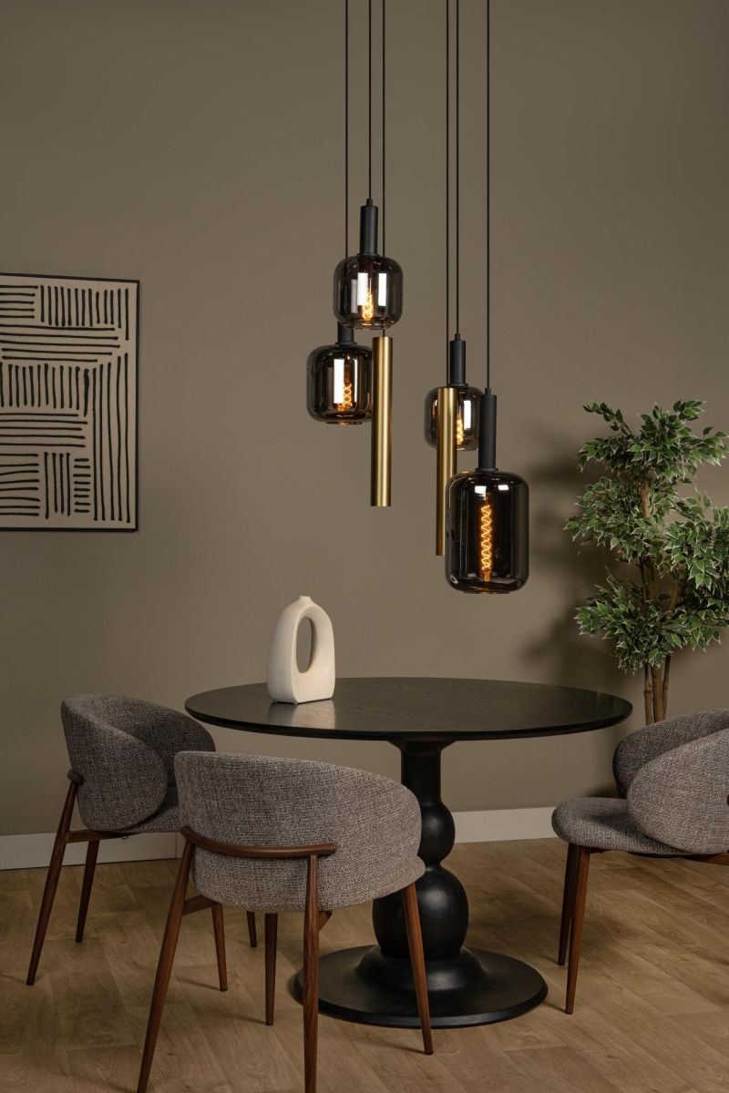 Lucide JOANET - Pendant light - Ø 65 cm - 4xE27 - Brass